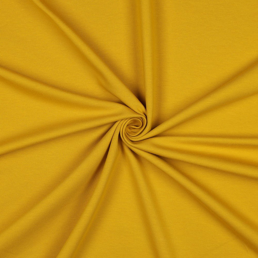 Cotton loopback knit - mustard 235 g/m² (GOTS certified)