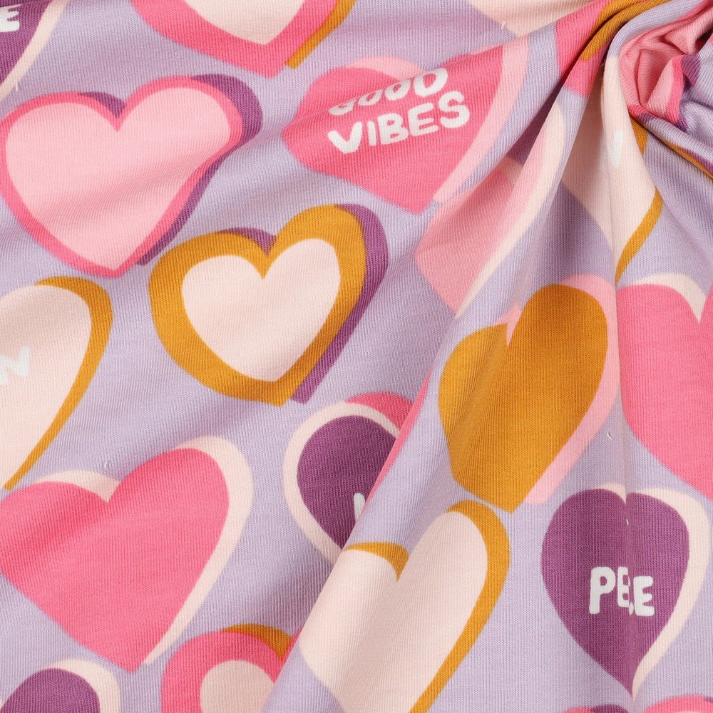 Cotton loopback knit - hearts 225 g/m²