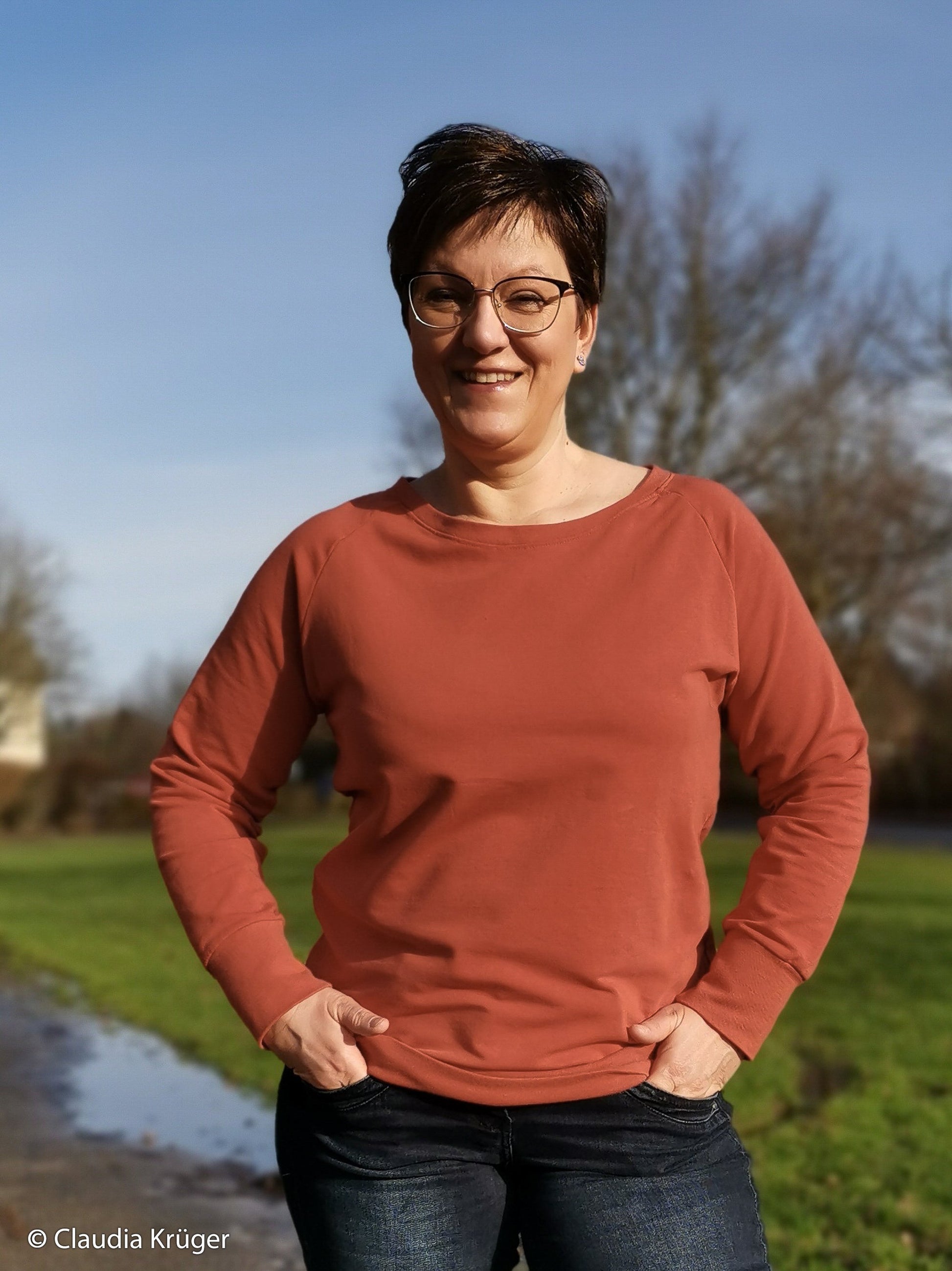 Cotton loopback knit - terracotta 240 g/m²
