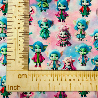 Cotton loopback knit - Trolls girls 250 g/m²