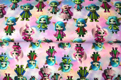 Cotton loopback knit - troll girl 250 g/m²