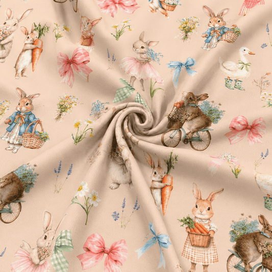alt
Image of cotton loopback knit - bunnies on a beige background 250 g/m² – available at Šarlotes audumi