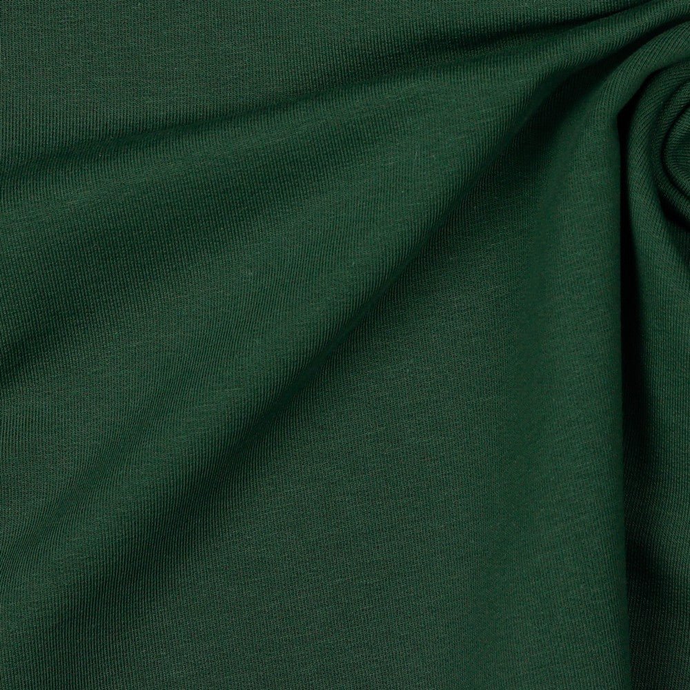 Cotton loopback knit - dark green 235 g/m² (GOTS cert.)