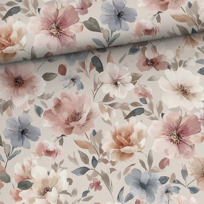 Image with cotton loopback knit - floral harmony 250 g/m² – available at Šarlotes audumi