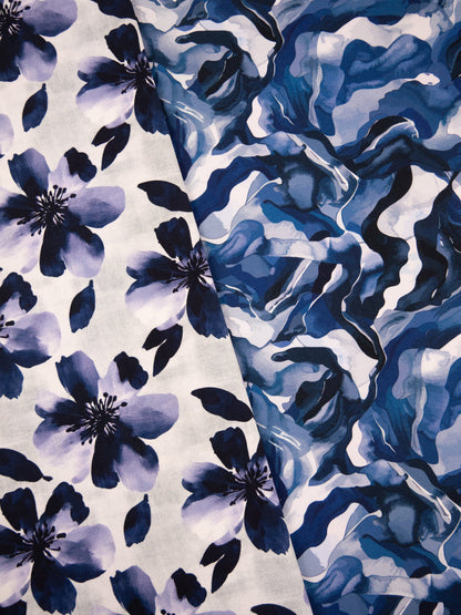 Image with Cotton loopback knit - Blue Wave Dance 245 g/m² – available at Šarlotes audumi