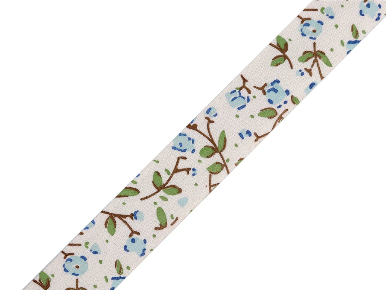 Cotton ribbon with floral print | 15 mm 5 m