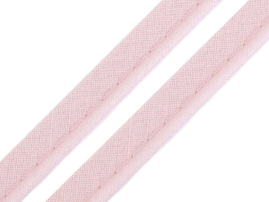 Cotton ribbon with string 12 mm - soft pink