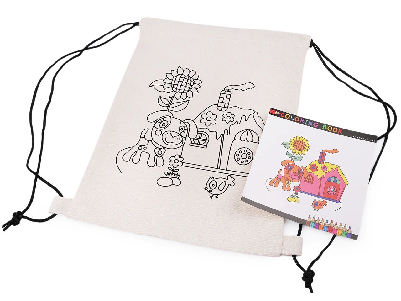 Cotton bag with a picture to color – dog