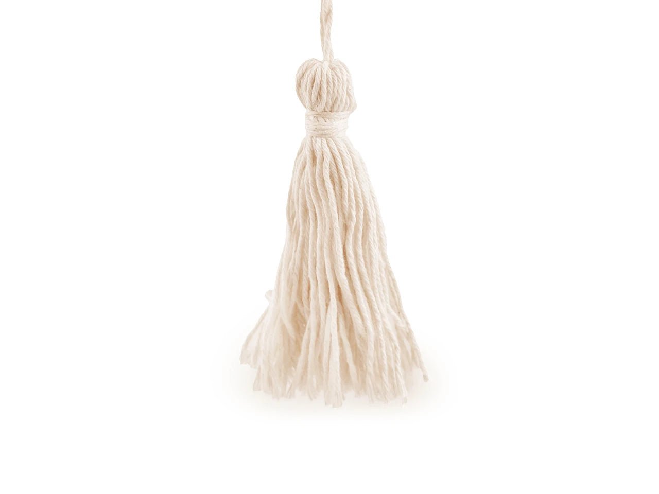 Image of cotton tassel 12.5 cm (tassel) – available at Šarlotes audumi