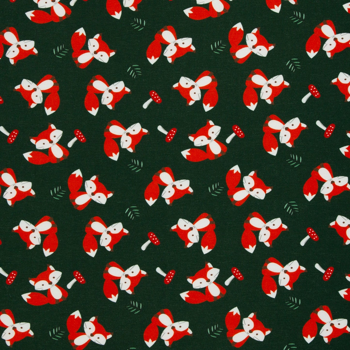 Image of cotton brushed loopback knit - foxes 230 g/m² – available at Šarlotes audumi