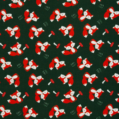 Image of cotton brushed loopback knit - foxes 230 g/m² – available at Šarlotes audumi
