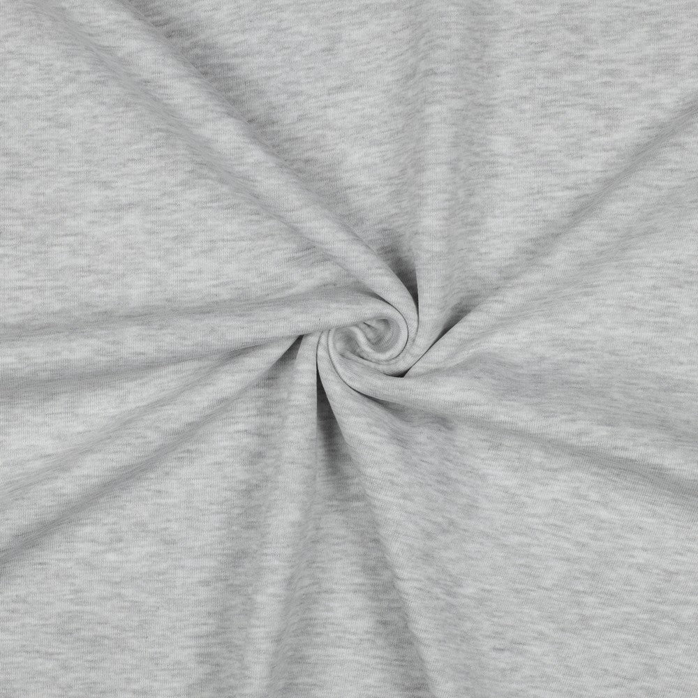 Image of cotton brushed knit - light grey melange 285 g/m² – available at Šarlotes audumi