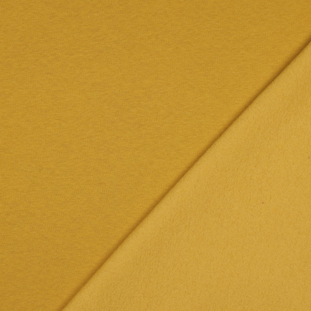 Cotton warm knit fabric - mustard 285 g/m²
