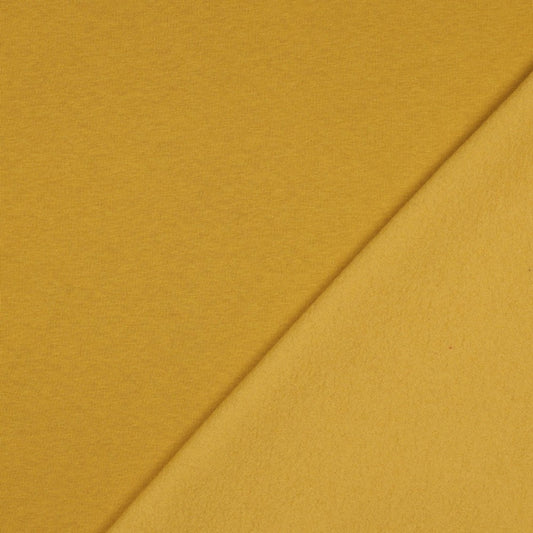 Cotton warm knit fabric - mustard 285 g/m²