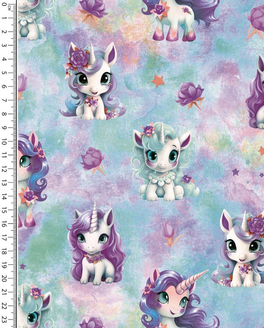 Image with cotton insulated knitwear|Alpen fleece| - unicorns 350 g/m² – available at Charlotte's Fabrics