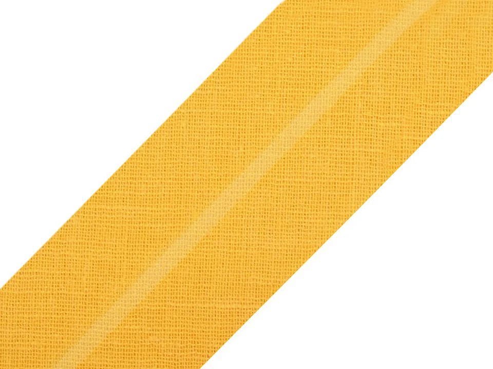 Cotton bias tape 20 mm - yellow
