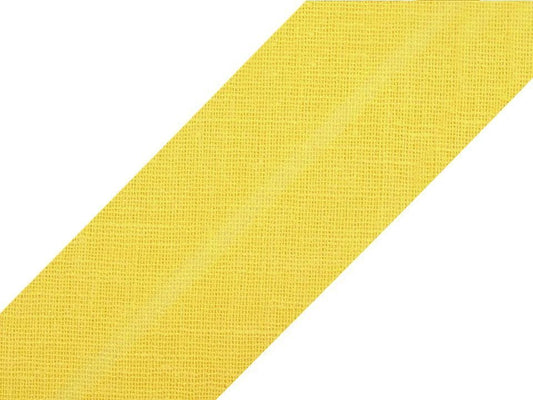 Cotton bias tape 20 mm - light yellow (25 m pack)