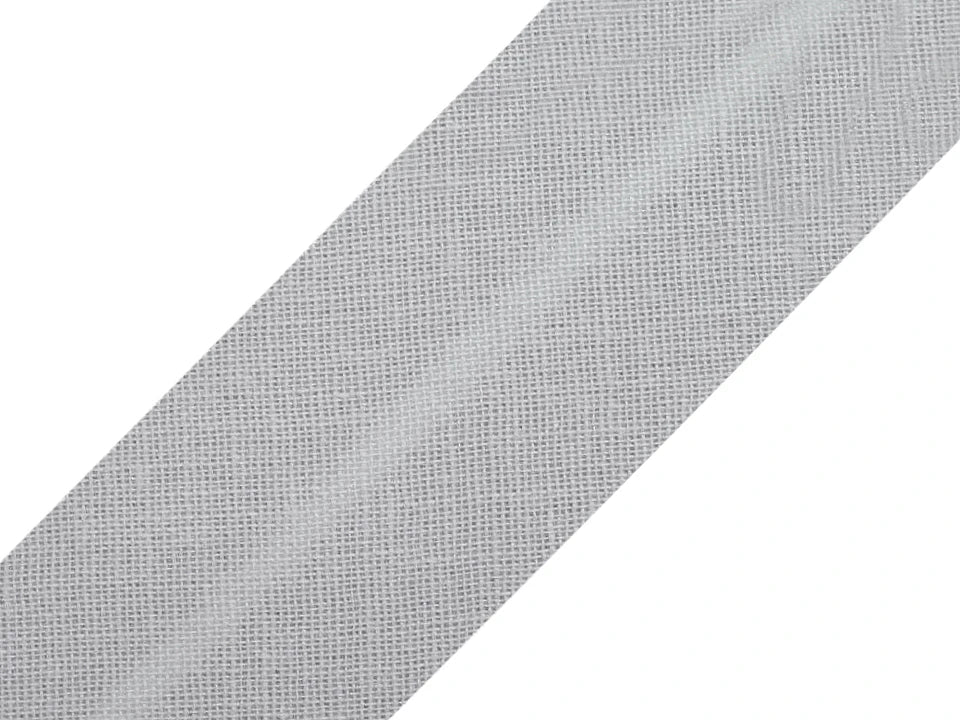 Cotton bias tape 20 mm - light gray