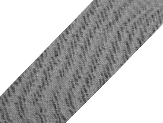 Cotton bias tape 20 mm - graphite grey (3.50 m pack)