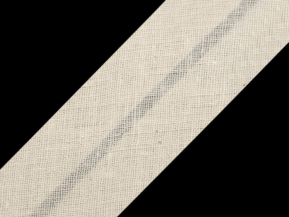30 mm cotton bias tape - natural, unbleached