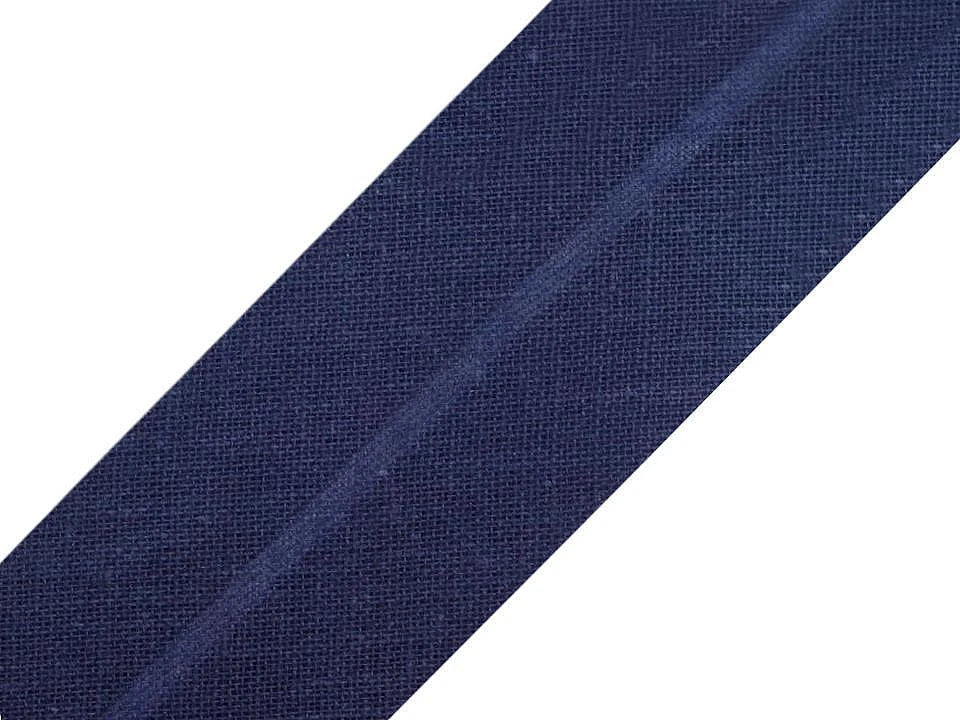 Cotton bias tape 30 mm - dark blue