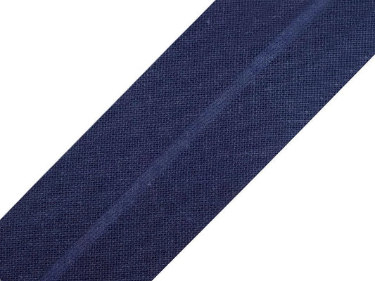 Cotton bias tape 30 mm - dark blue