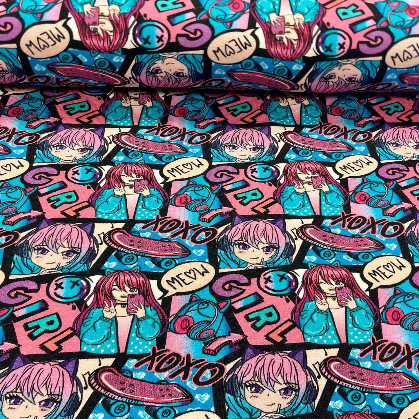 Cotton jersey - anime 210 g/m²