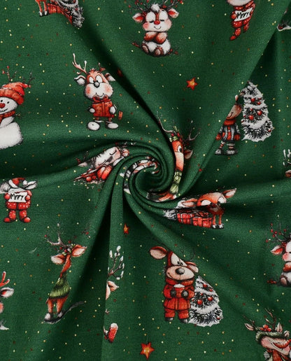 Image of cotton jersey deer waiting for Christmas – available online at Šarlotes audumi