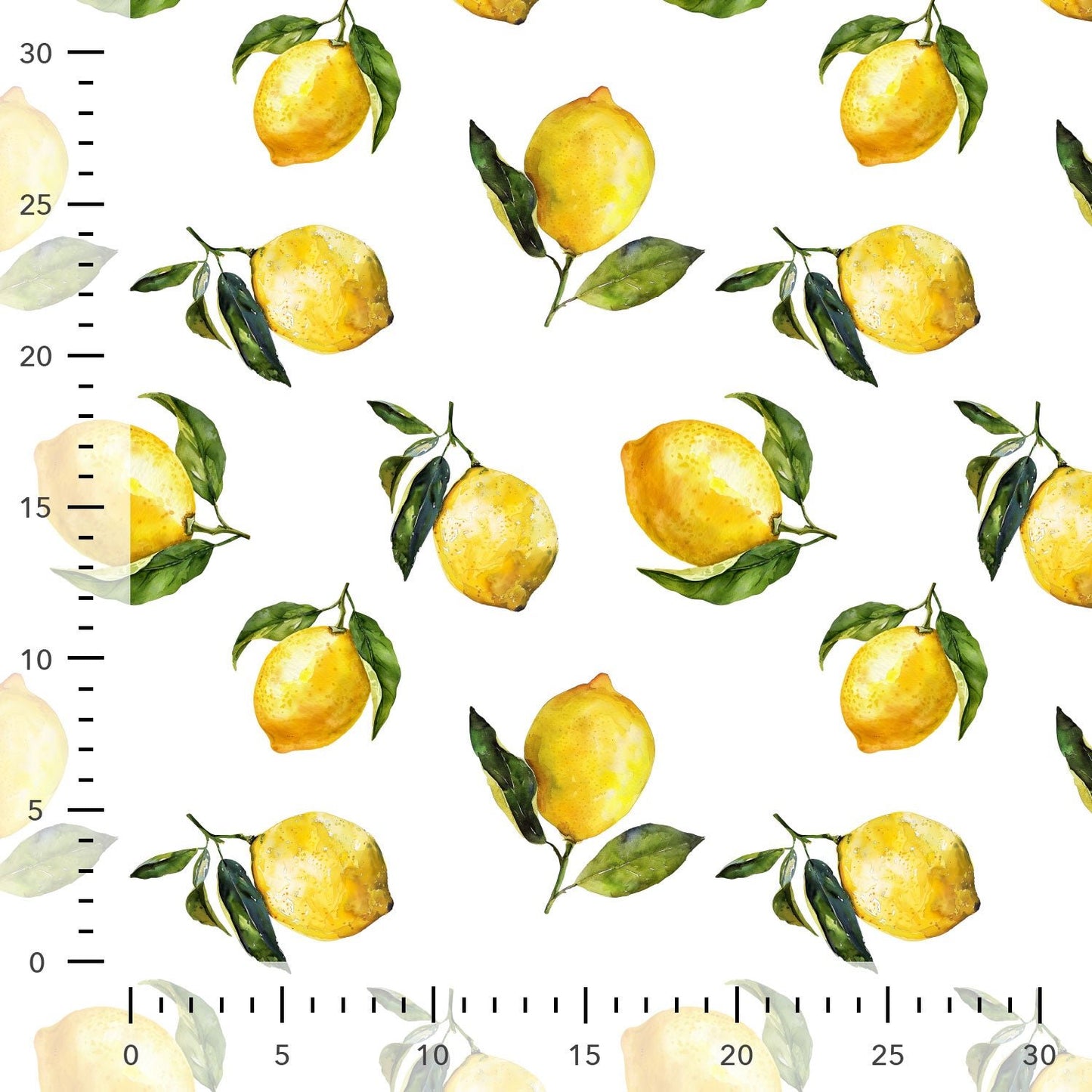 Image with cotton jersey lemons 220 g/m² – available at Šarlotes audumi