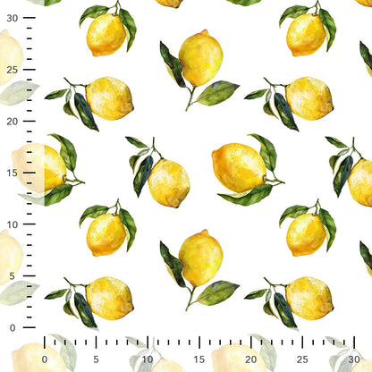 Image with cotton jersey lemons 220 g/m² – available at Šarlotes audumi