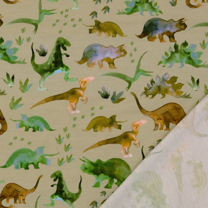 Zdjęcie z bawełnianej dzianiny – dinozaury – dostępne online w Šarlotes audumi
