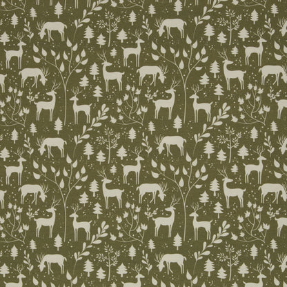Cotton knit fabric - forest motif 230 g/m²