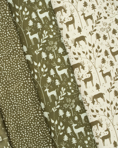 Cotton jersey - forest motif 230 g/m²