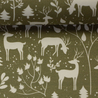 Cotton jersey - forest motif 230 g/m²
