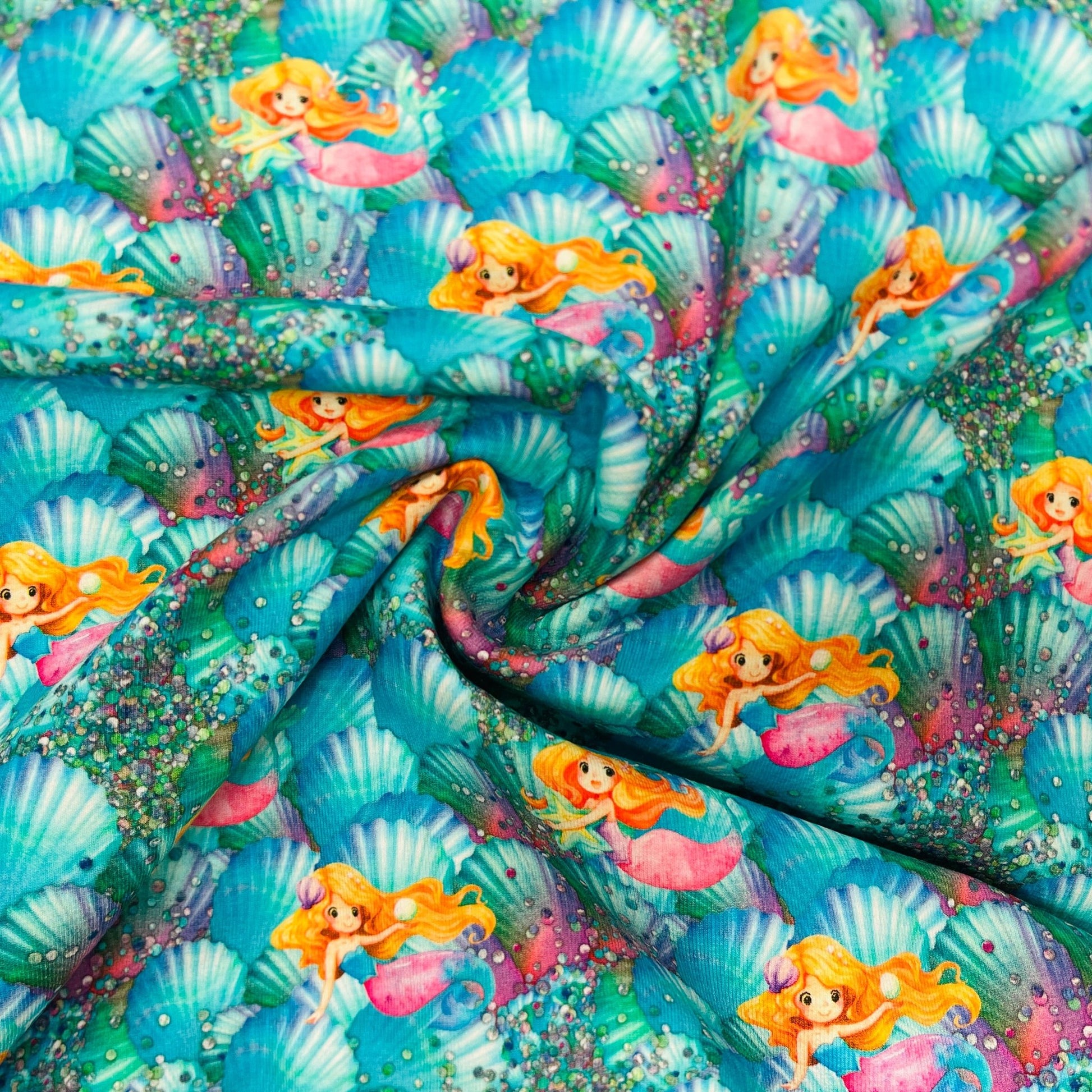 Cotton jersey - mermaids 210 g/m²