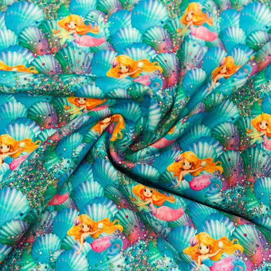 Cotton jersey - mermaids 210 g/m²