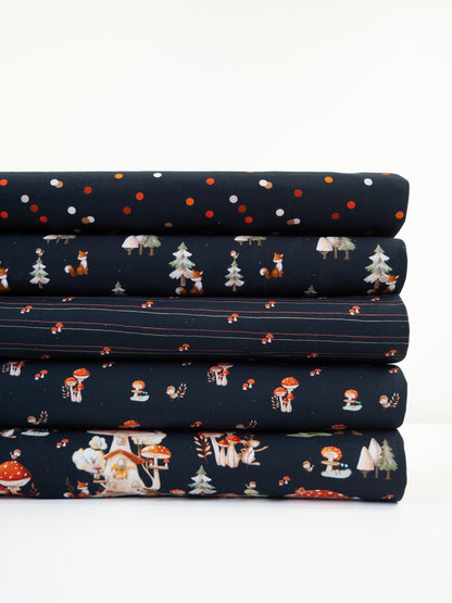 Cotton jersey - mushrooms 200 g/m²