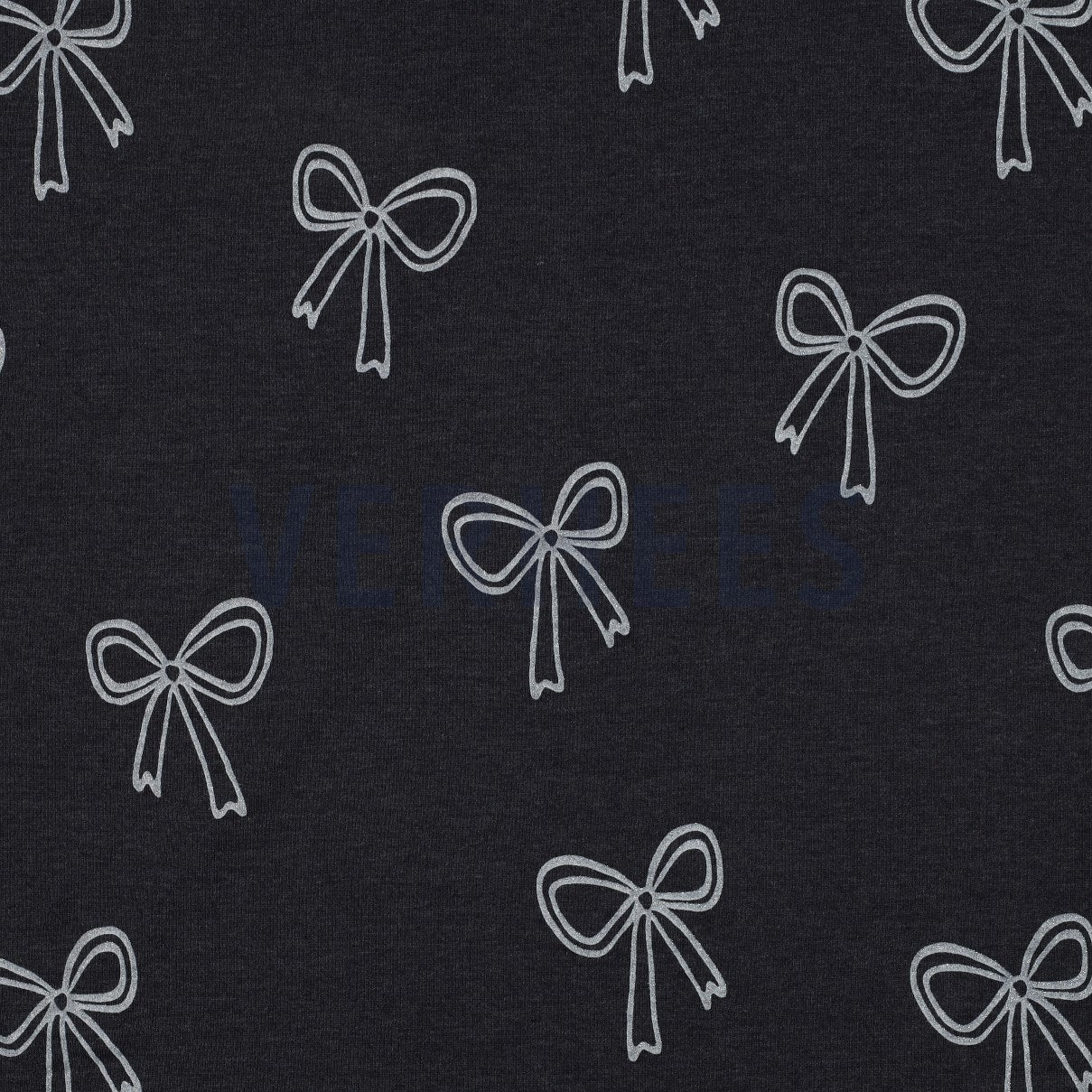 Cotton jersey - silver bows 200 g/m²
