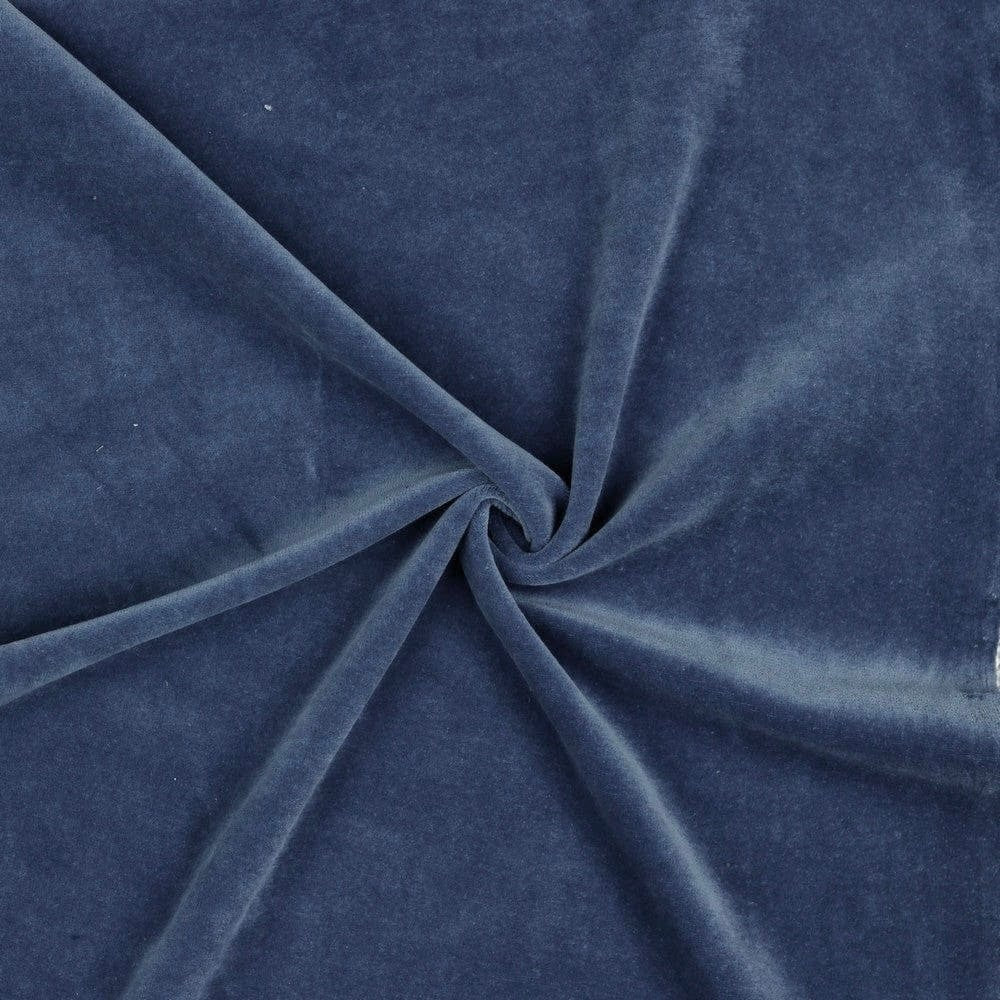 Cotton velour - smoky denim blue 250 g/m²