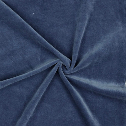 Cotton velour - smoky denim blue 250 g/m²
