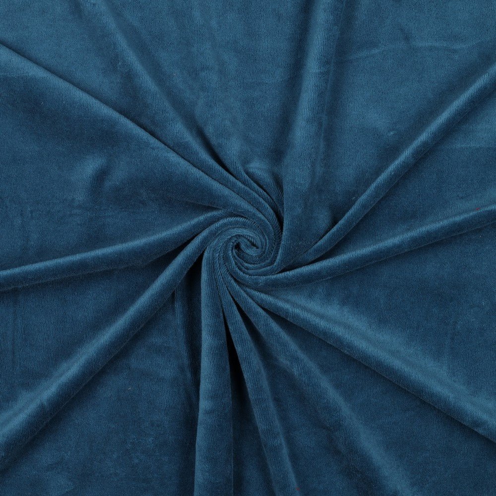 Image of cotton velour - petrol 250 g/m² – available at Šarlotes audumi