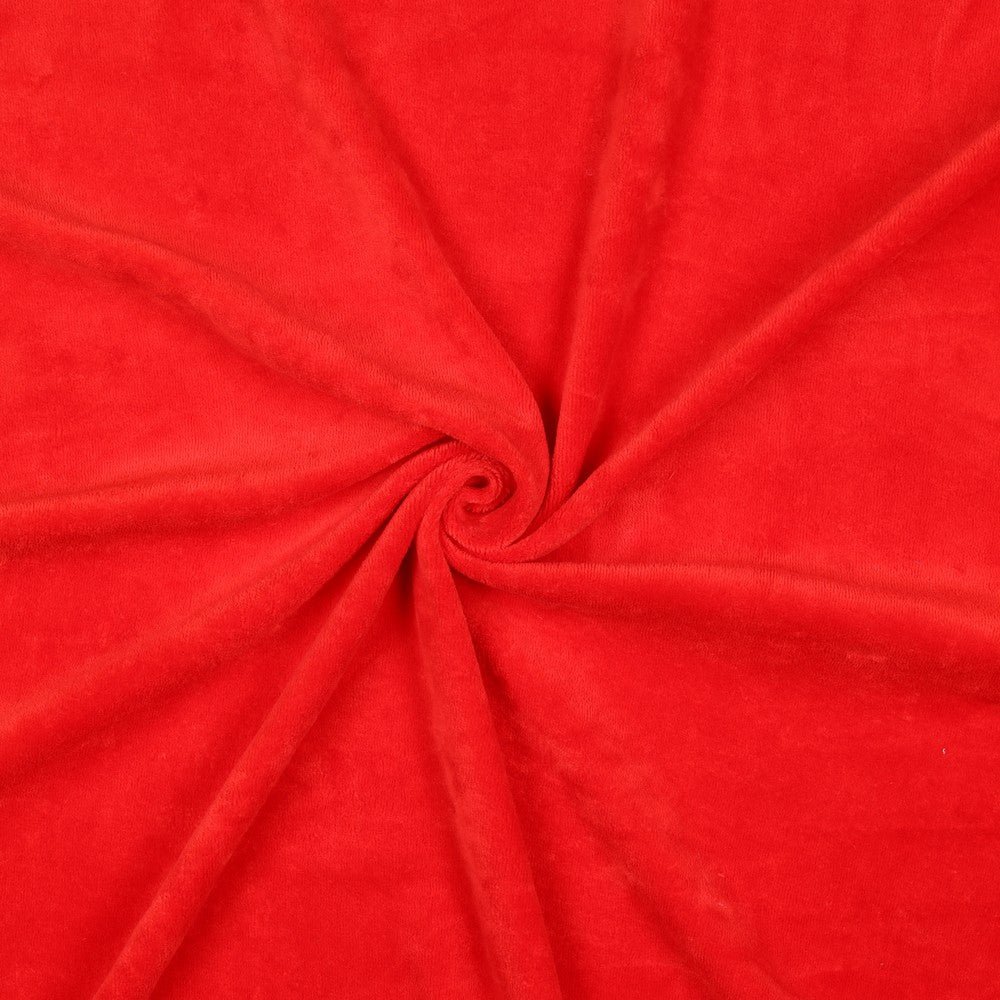 Cotton velour - red 250 g/m²