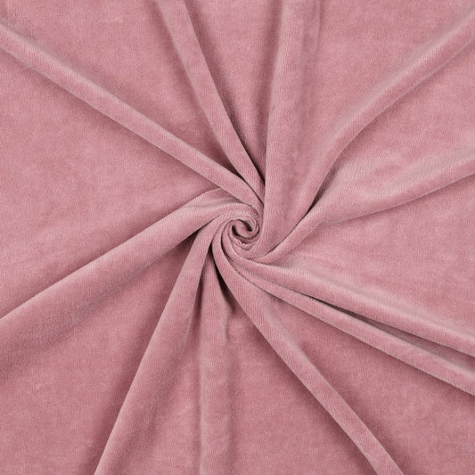 Image of cotton velour - dusty pink (Mauve) 250 g/m² – available at Šarlotes audumi
