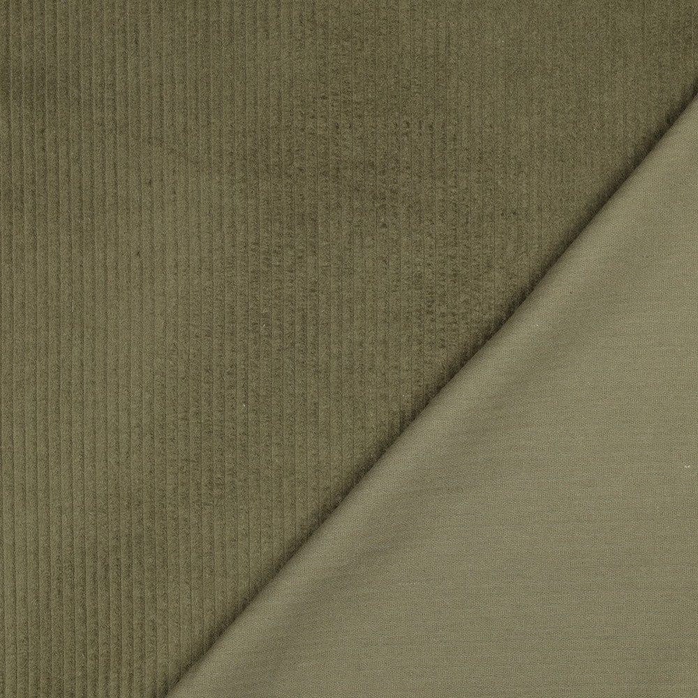 Image of cotton velvet - moss green 280 g/m² – available at Charlotte's Fabrics