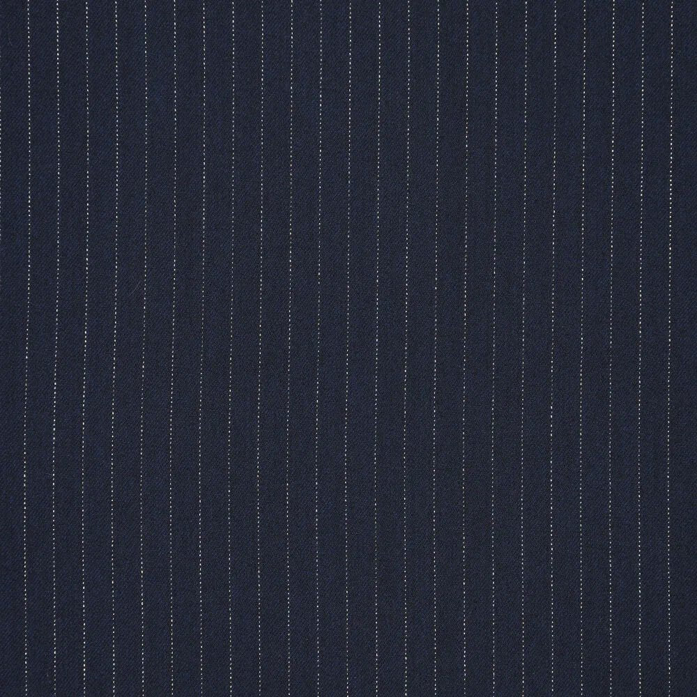 Image of costume fabric with a fine lurex stripe - dark blue | 195 g/m² | 145 cm – available at Charlotte's Fabrics