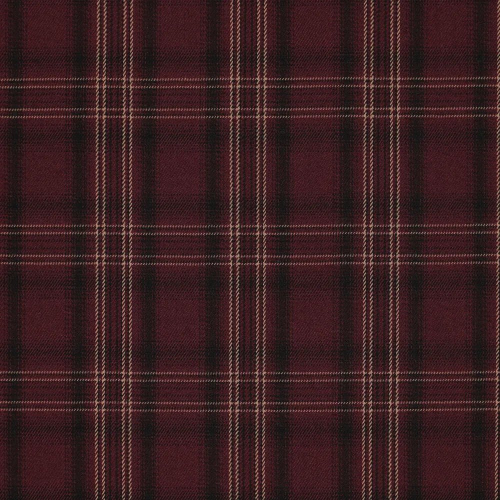Suit fabric in burgundy plaid – available online at Šarlotes audumi
