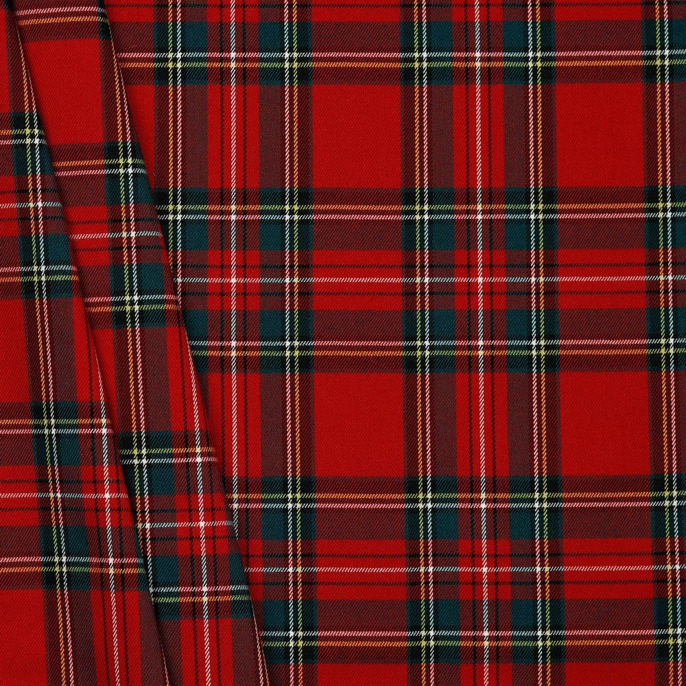 Suit fabric - red plaid 230 g/m²