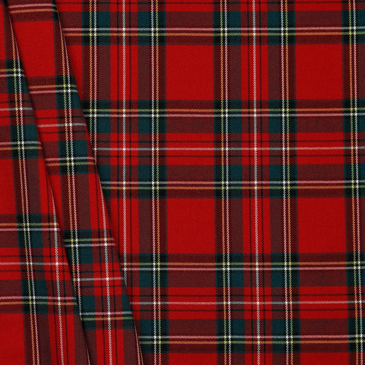 Suit fabric - red plaid 230 g/m²