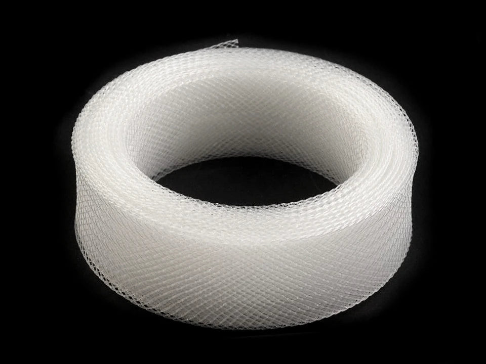 Crinoline tape | 2.5 cm | 40 m | firm, transparent