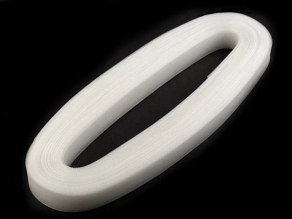 Crinoline ribbon | 2.5 cm | 40 m | stiff, transparent